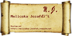 Melicska Jozafát névjegykártya